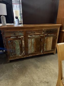 Beautiful Solid Hand Crafted Reclaimed Wood Buffet Sideboard Credenza Cabinet Free Curbside Delivery! 