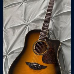 Keith Urban 2013 Sunburst Acoustic Guitar And Leather Carrying Case 