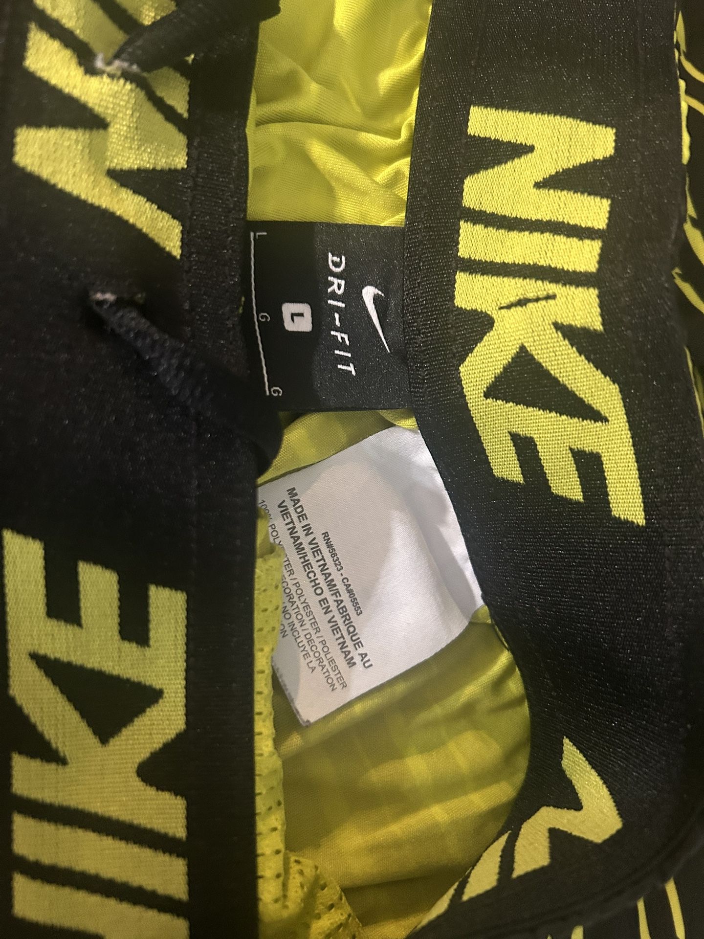 Large Nike Green and Black Shorts