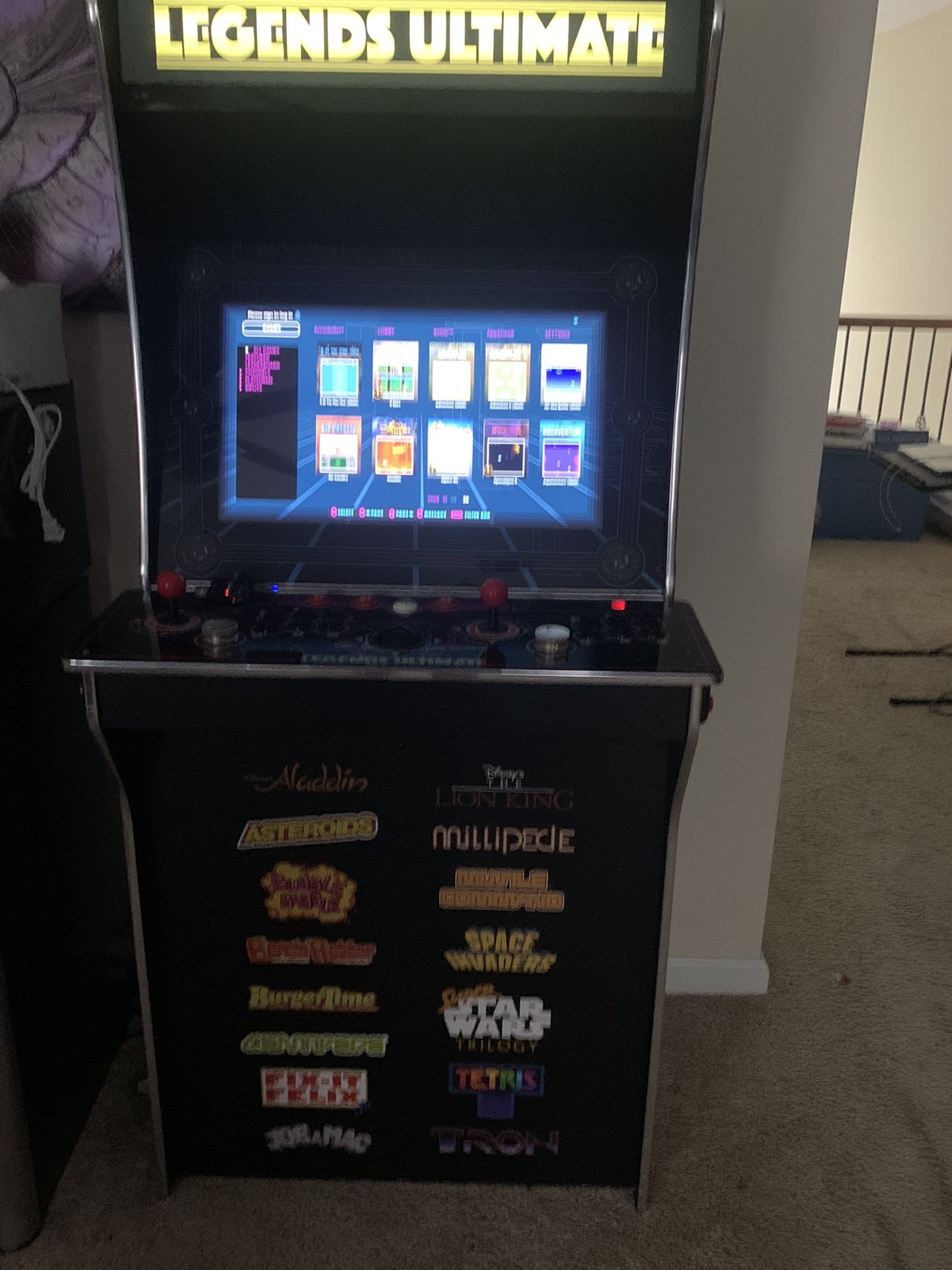 $650 Legends Ultimate Arcade, Full Size Game Machine, Home Arcade, Classic Retro Video Games, Over 300 Licensed Arcade and Console Games, Action Fight