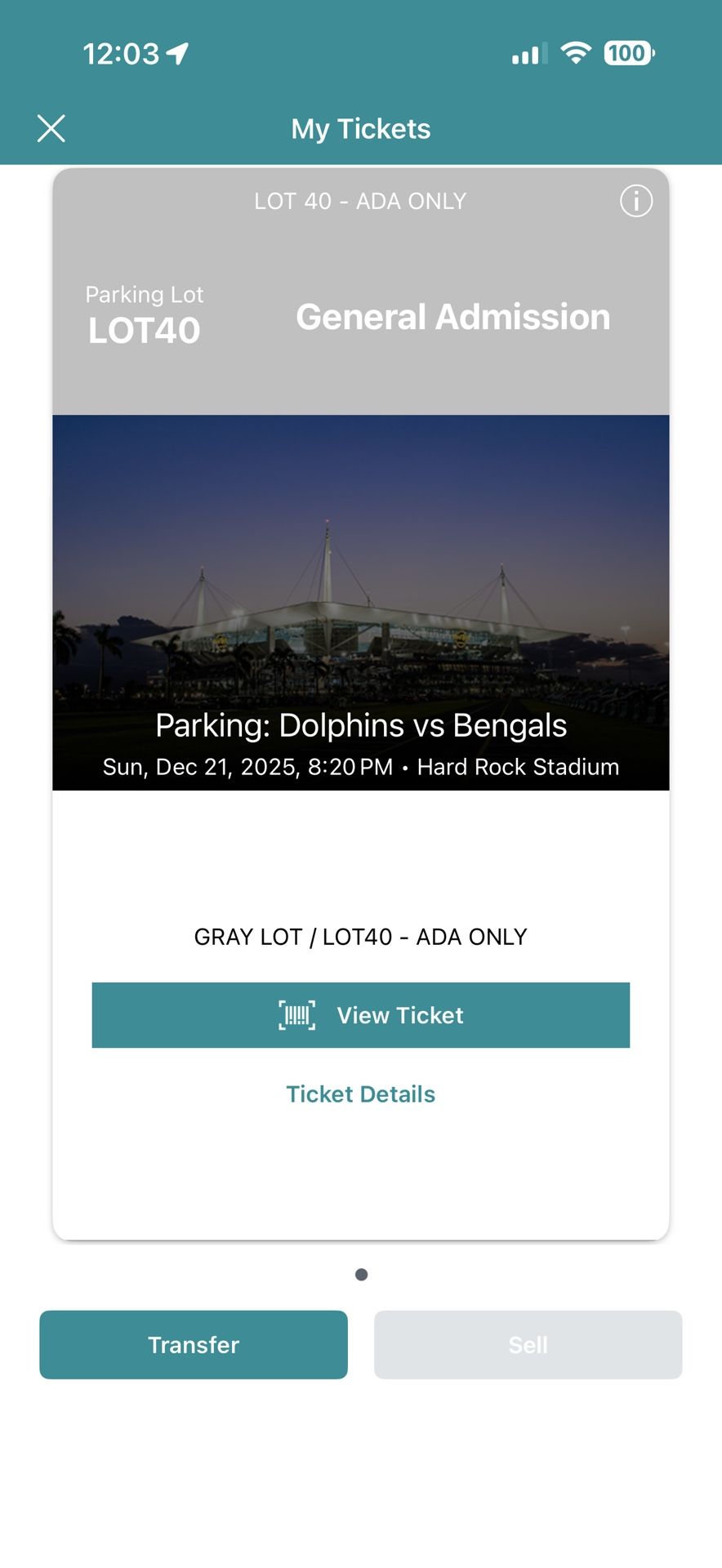 Miami Dolphins Vs Cincinnati Parking