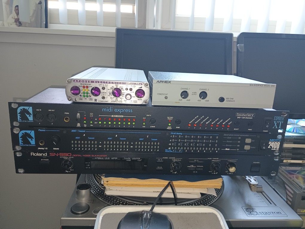 MOTU 2480MKII and Midi Express $175. Apogee MiniMe $100 Roland SN550 $100 Aphex $50