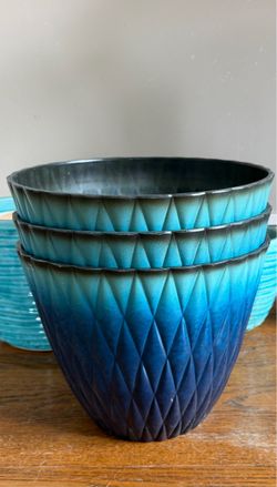 Glossy Turquoise Teal Flower Plant Pots. Read FULL Description Below!