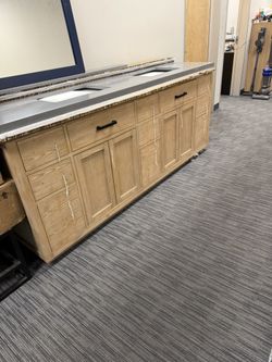 84” Bathroom Vanity In Wood Color 