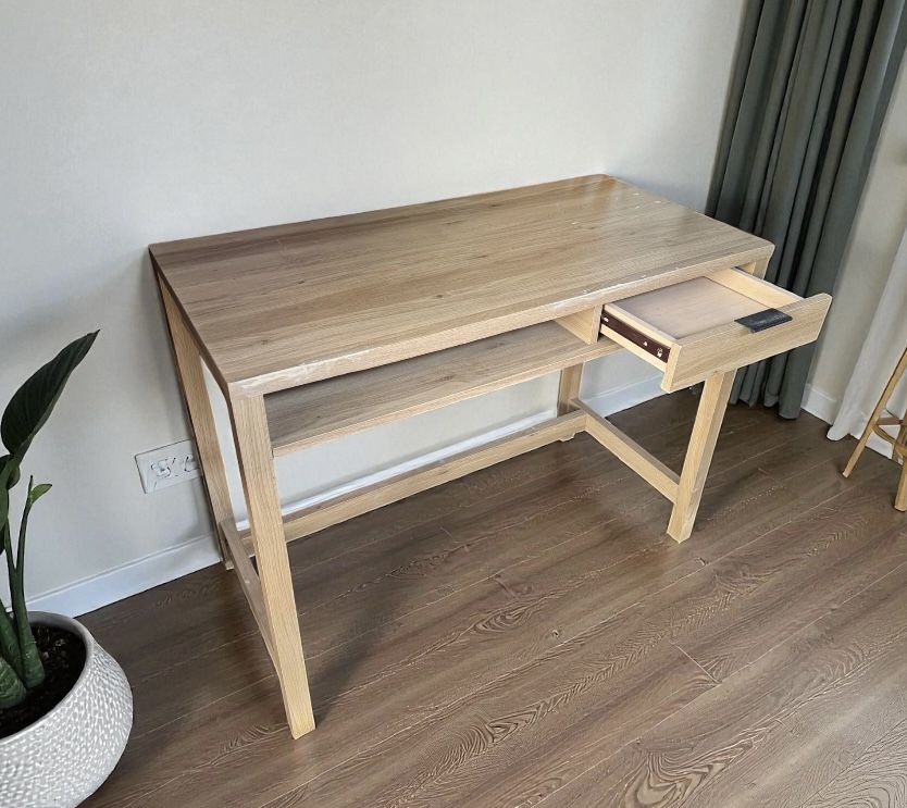 White maple student/ writing desk 19 1/2 deep x 39 L  x 30