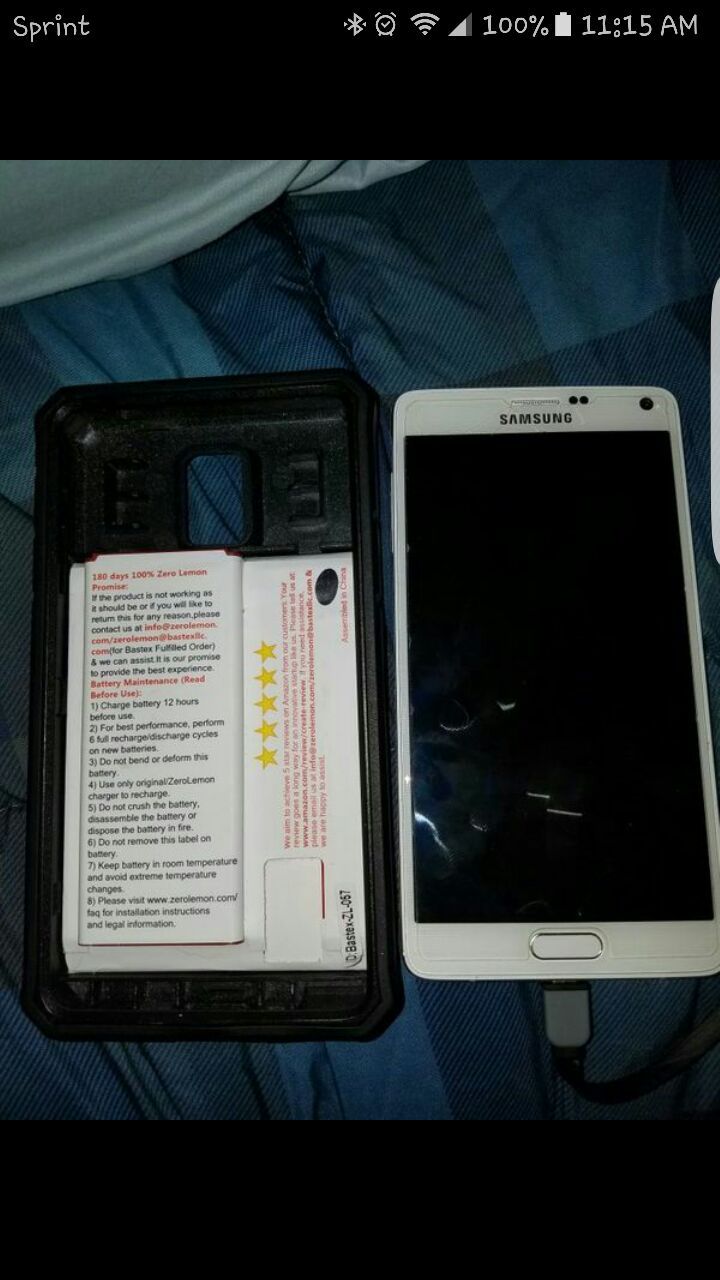 Samsung Galaxy Note 4 Sprint with 10,000mah battery