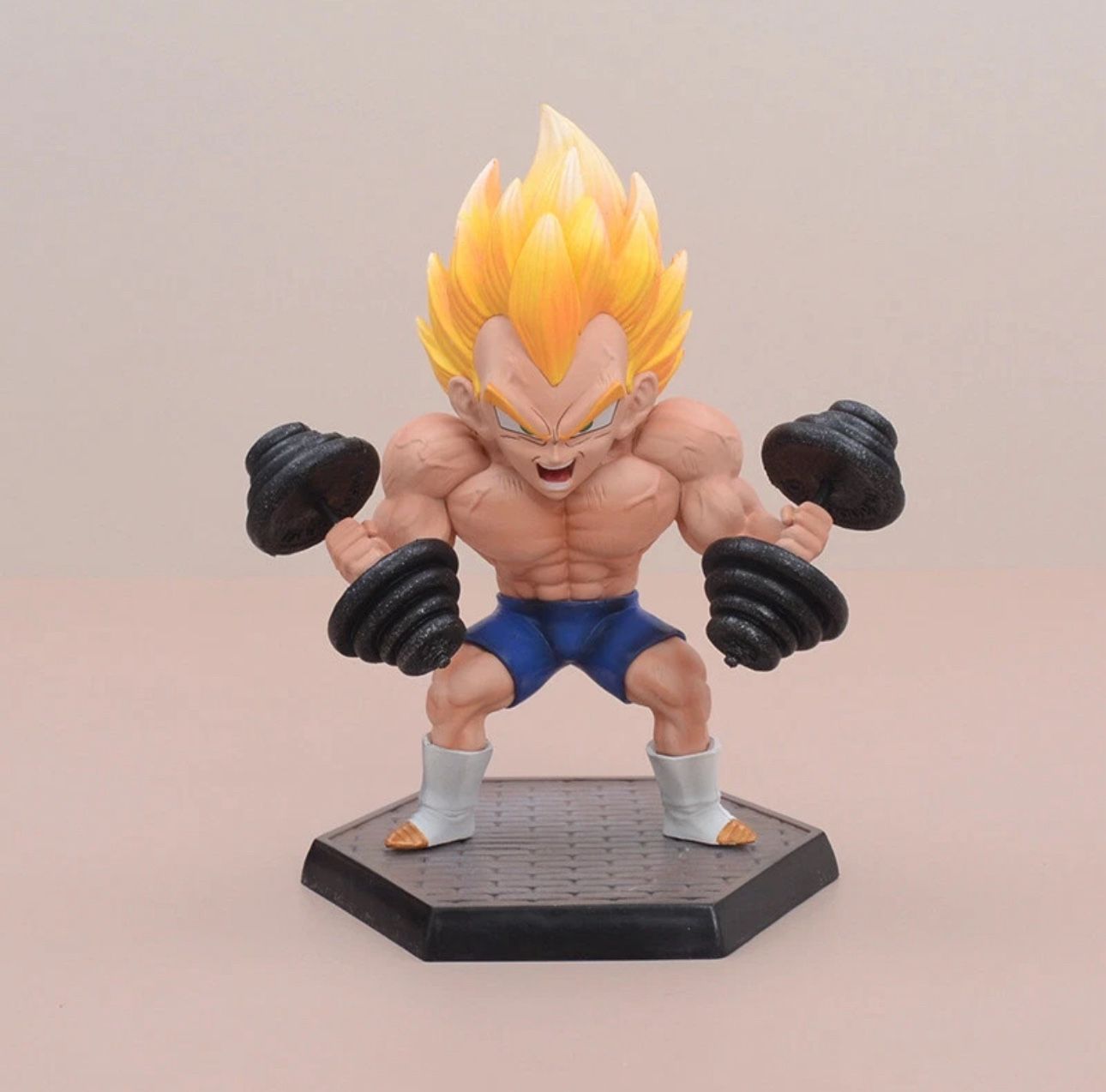 Dragon Ball Z Super Saiyan Vegeta Gym Lift Dumbbells Figure Statue