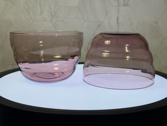 Set of (4) Awesome Vintage purple IKEA Skoja beehive-shaped glass bowl in lilac/purple, measuring 3 inches tall and 4.75 inches in diameter. Designed