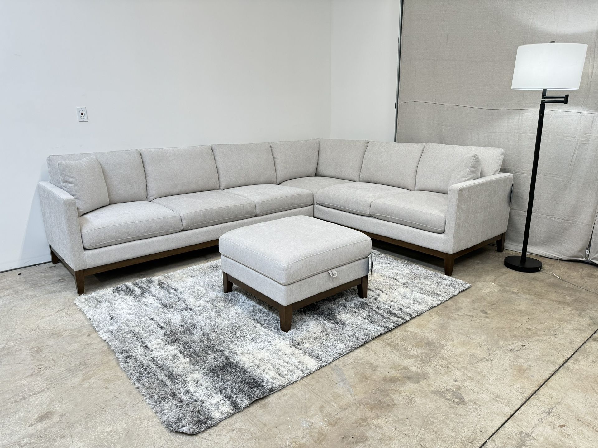 Thomasville Livingston Fabric Sectional with Storage Ottoman