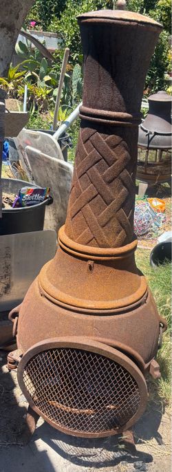 Rustic Outdoor Chiminea / Patio Fireplace – Heavy Metal Fire Pit #1