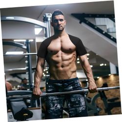 Double Shoulder Support Compression Sleeve for Sports Warm Cover Pad for Mountaineering and Exercise Fits Shoulder Color: Black, Size: L