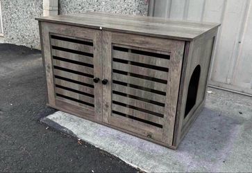 Cat Litter Box Enclosure, Litter Box Furniture Hidden with Removable Divider, Indoor Cat House, End Table, 31.5 x 20.9 x 19.7 Inches, Greige