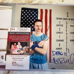 Aaron Ruell Kip Napolean Dynamite Autographed 8x10 Photo JSA Inscribed COA