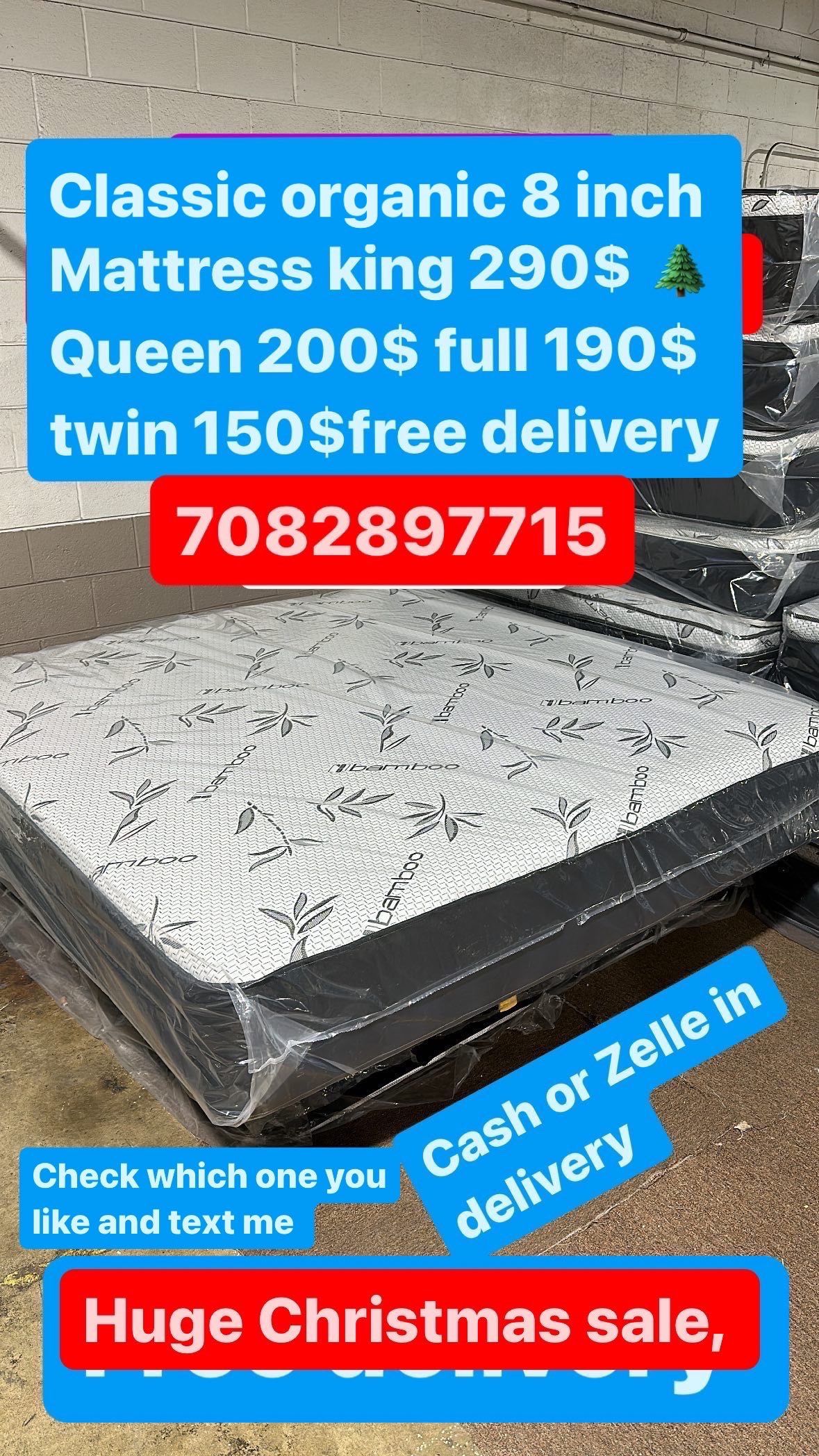 Huge sale for Mattress And Box Twin size mattress and box 150.$ full 190$ Queen 200$ king 290$. Mattress And Box and frame and headboard. King 580$ Qu