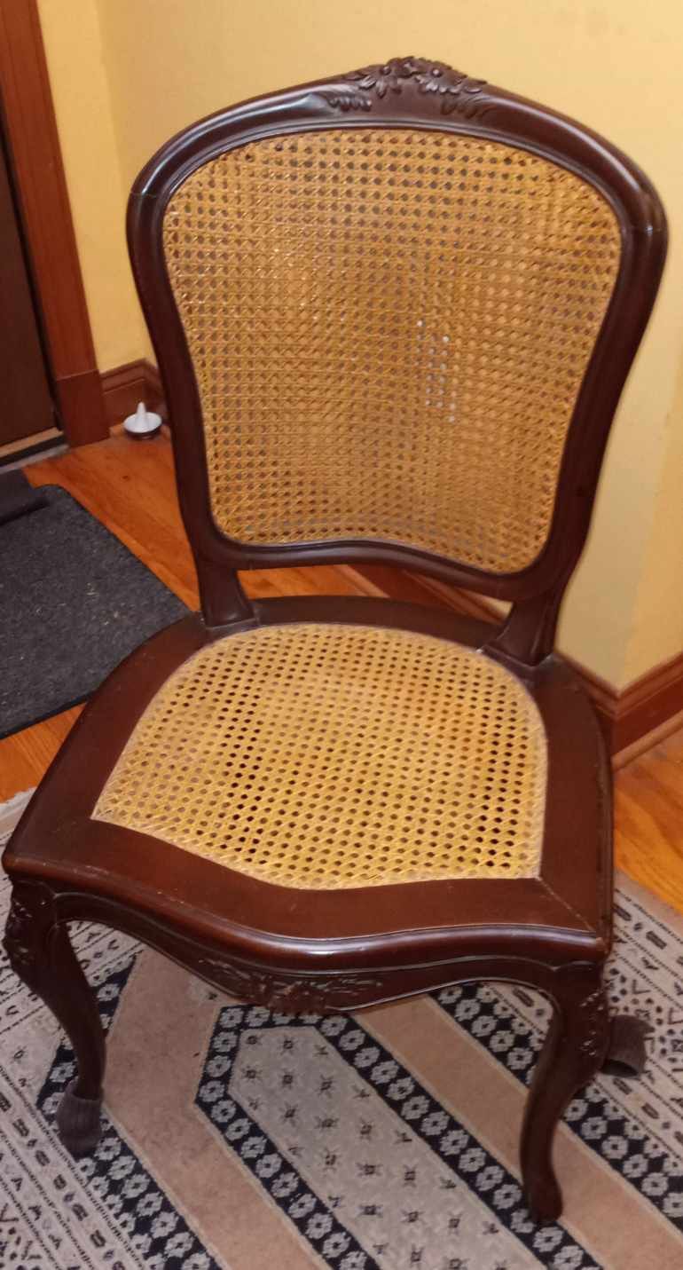 Cane Chair With Solid Wood