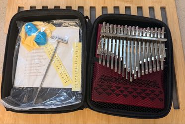 34 Key Wood Kalimba Thumb Piano With Portable Case