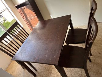 IKEA JOKKMOKK Solid Wood Dining Table and 4 Chairs Set - Antique Stain