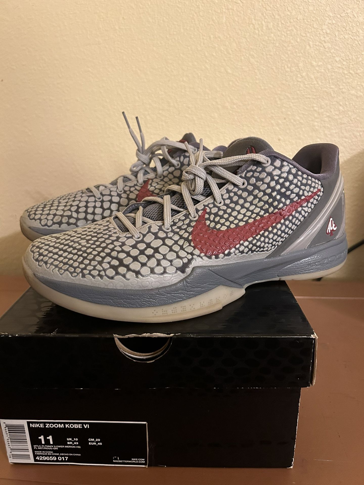 Nike Kobe 6 Lower Merion Aces Size 11 Og Box