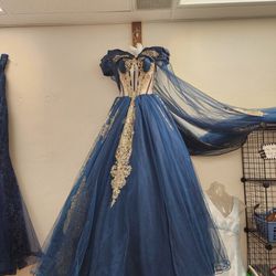 Navy Blue Quinceanera Dress 