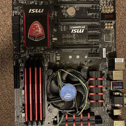 MSI Z97 GAMING 5 Desktop Motherboard with 32gb of Corsair Vengeance DDR3 and a i5 4460.