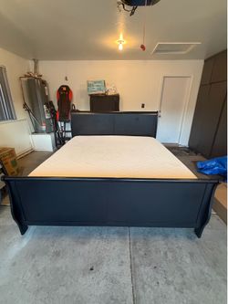 King bed frame and mattress