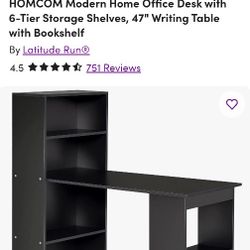 Black Floating Desk With Hutch
