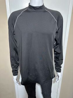 Men's Black Athletic Long Sleeve Mock Neck Shirt Size XL