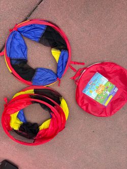 2 Playz Kids Pop-Up Crawl Tunnels – Indoor/Outdoor – $5 for Both