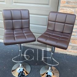 New 2 Brown Bar Stools 