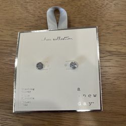 Sterling silver cubic zirconia nickel free earrings new