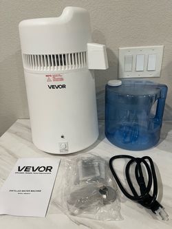 VEVOR Water Distiller, 6L/1.6 Gallon Large Distilled Machine, 900W Distilling Water Maker, 304 Stainless Steel Interior Stiller with Plastic Container