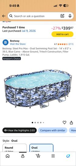 Intex above ground Pool