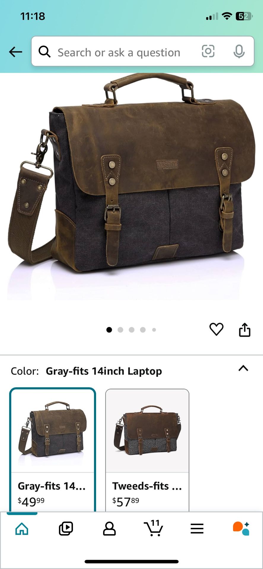 Laptop Messenger Bag Genuine Leather