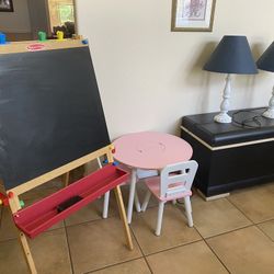 Chest, Easel, Lamps, Storage Ottomans/End Tables And More! 