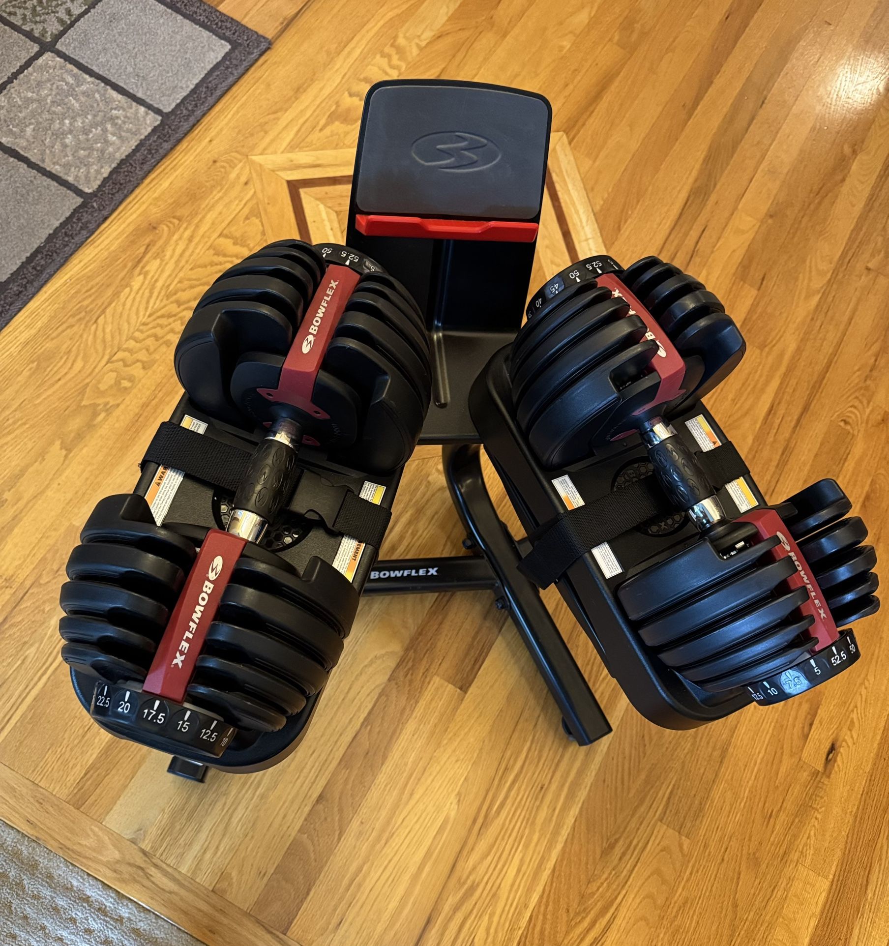 Bow Flex SelectTech Adjustable Dumbbells 522 With Media Stand