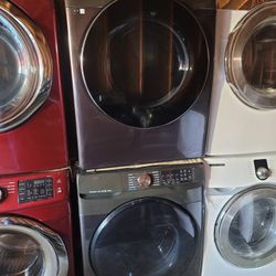 2021 Like New Samsung Front Load Washer And Stackable Electric 220volt Dryer Set 