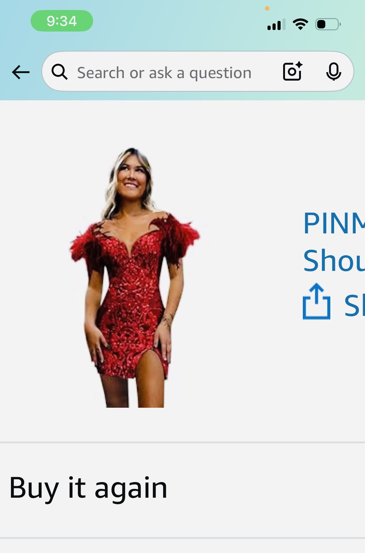 PINMJEE Off The Shoulder Homecoming Dresses with Feather Sparkly Sequin Short Prom Cocktail Dress