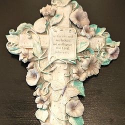 Ceramic Hanging Coss with Beautiful Bible Verse