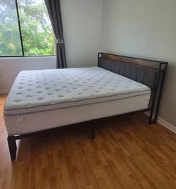 King bed with mattress and back charger
