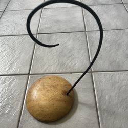 Banana holder Stand with Wooden Base/Metal approx H14”W7” base