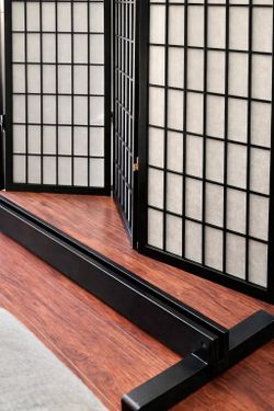 Modern Shoji Black privacy divider setup