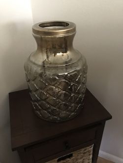 Large Glass Jar Shaped Copper Tinted Decoration/or Hurricane Candle Holder