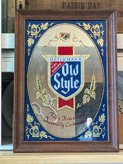 Vintage Old Style Tavern Pub Retro 1983 Wall Mirror Wood Frame