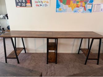 Two person desk with storage