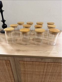 Glass Spice Jars with Bamboo Lids