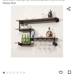 Pipe Shelves Wine Rack Wall