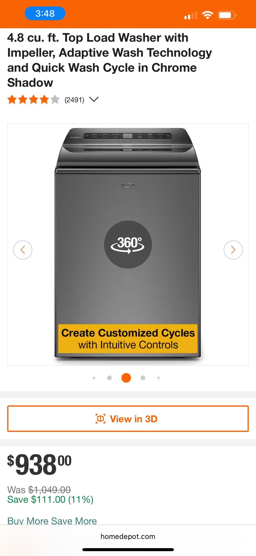 Whirlpool Washer New