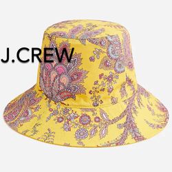 🌞(NEW) WOMEN’S J.CREW REVERSIBLE BUCKET IN RATTI® GOLDEN PAISLEY - SIZE: SMALL/MEDIUM (MSRP: $65)🌞