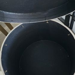 large round grey tall ottoman 80$ or Best Offer 