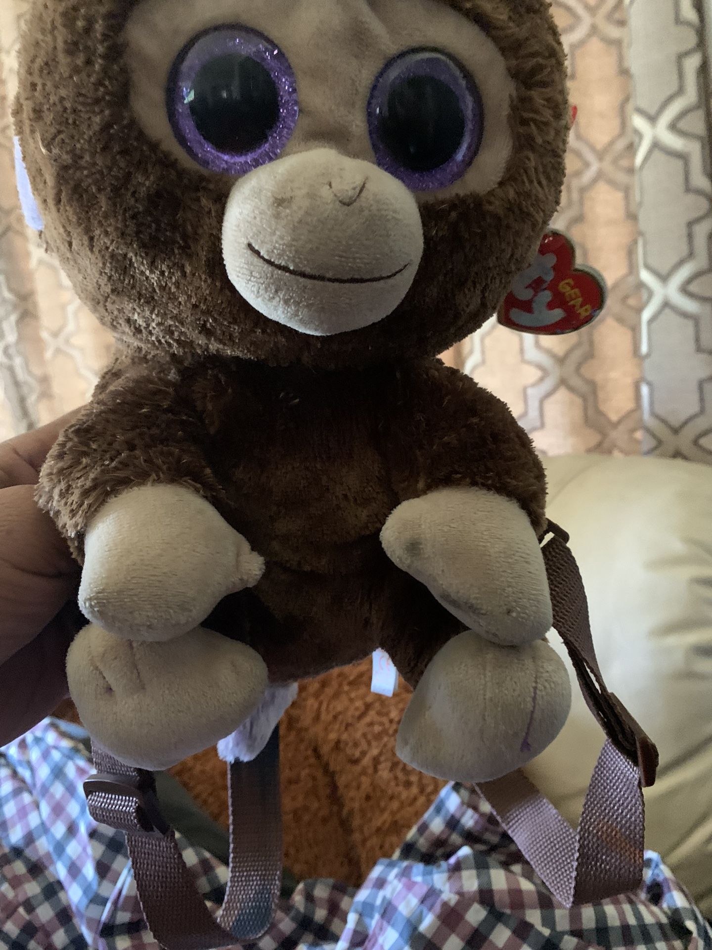 Ty beanie Baby Monkey Back Pack